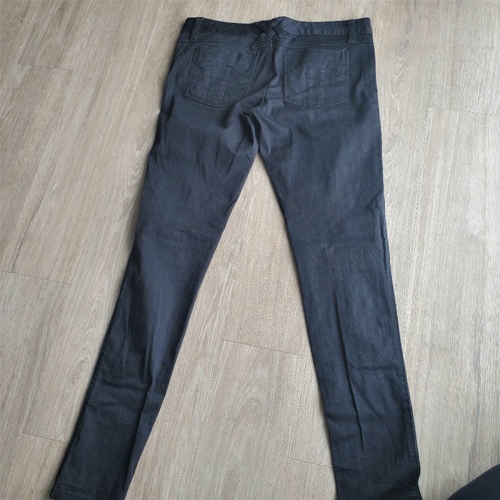 Tripp NYC black skinny jeans with silver rivets safety pins, Size 7 - Picture 10 of 13
